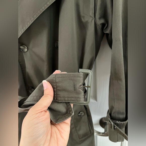 Towne by London Fog Size 40 Short Dark Olive Trenchcoat - Picture 6 of 10